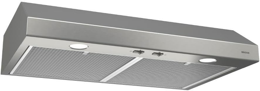 Broan-NuTone BCSD130SS Glacier Range Hood with Light, Exhaust Fan for Under Cabinet, Stainless Steel, 30-inch, 300 Max Blower CFM
