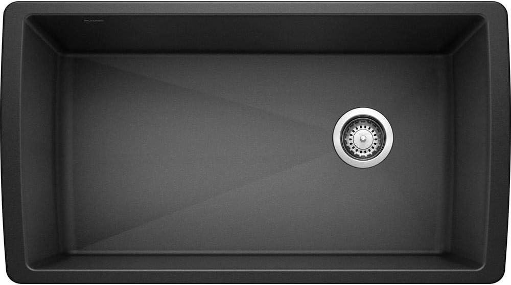 BLANCO, Trufle 441765 DIAMOND SILGRANIT Super Single Undermount Kitchen Sink, 33.5" X 18.5"