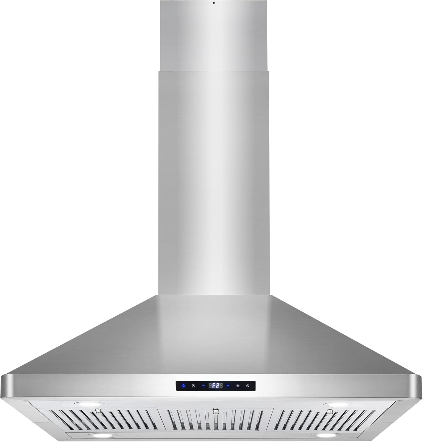 COSMO COS-63ISS75 30 in. Lumin Collection 380 CFM Ducted Island Range Hood, Soft Touch Controls, LED Lights, Stainless Steel
