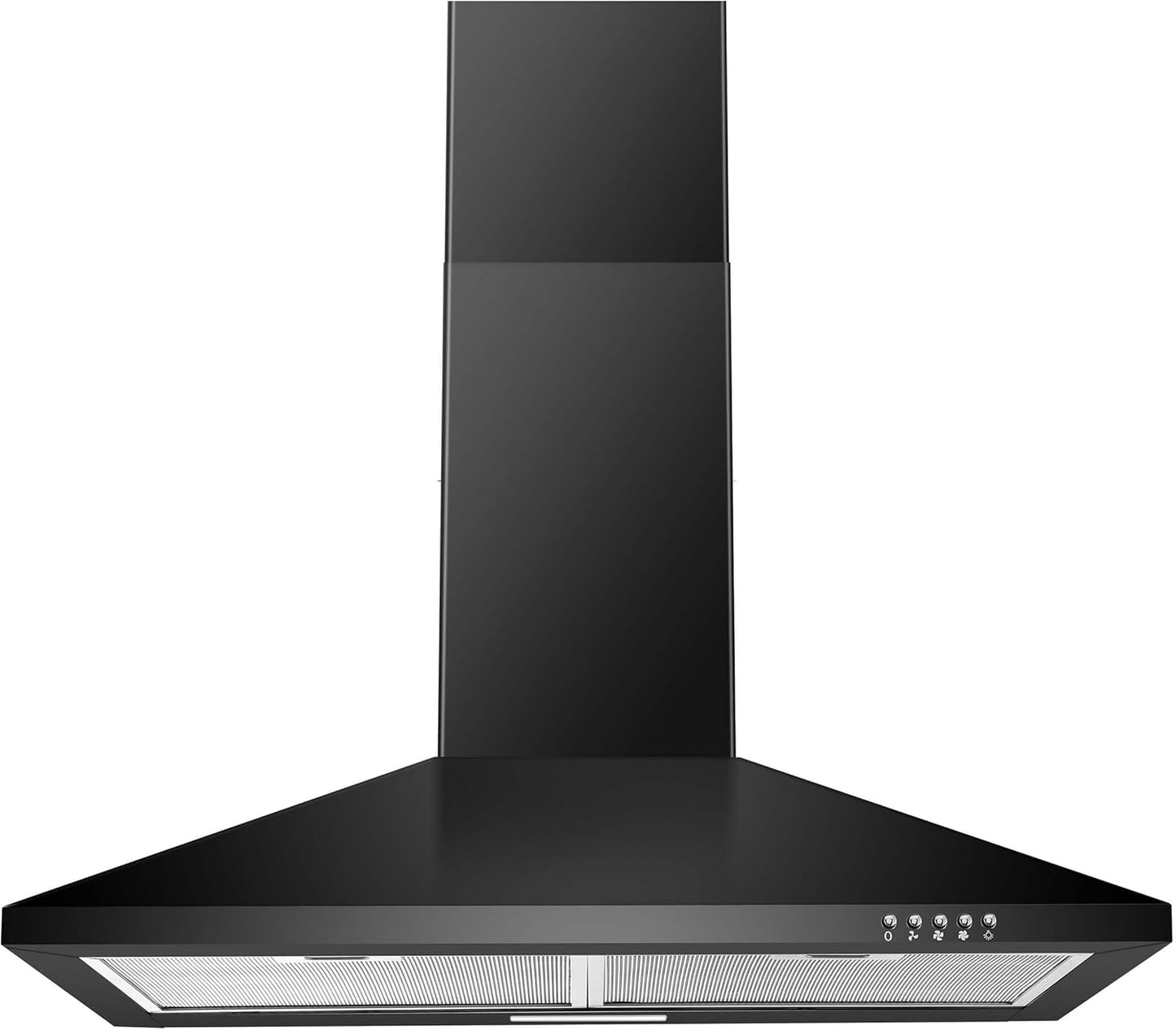 SNDOAS Range Hood 30 inch,Wall Mount Range Hood in Stainless Steel With Ducted/Ductless Convertible,Stove Vent Hood with Aluminum Filters,3 Speed Exhaust Fan,LED Light,Button Control