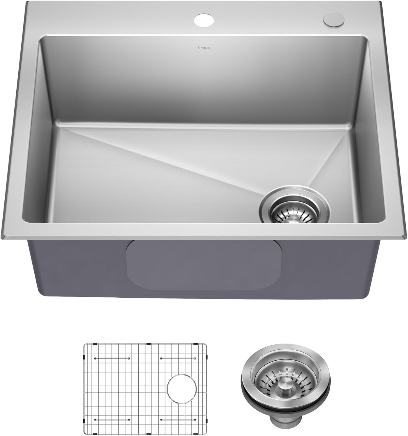 KRAUS Fairlane 33-inch Undermount Single Bowl 18-Gauge Stainless Steel Kitchen Sink, KHU640-33