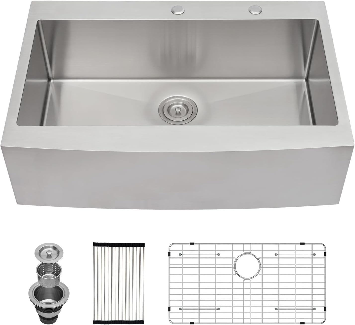 Lordear 33 inch Apron Front Farmhouse Kitchen Sink Copper Tone Bronze 16 Gauge Stainless Steel Deep Single Bowl Kitchen Farm Sink Basin