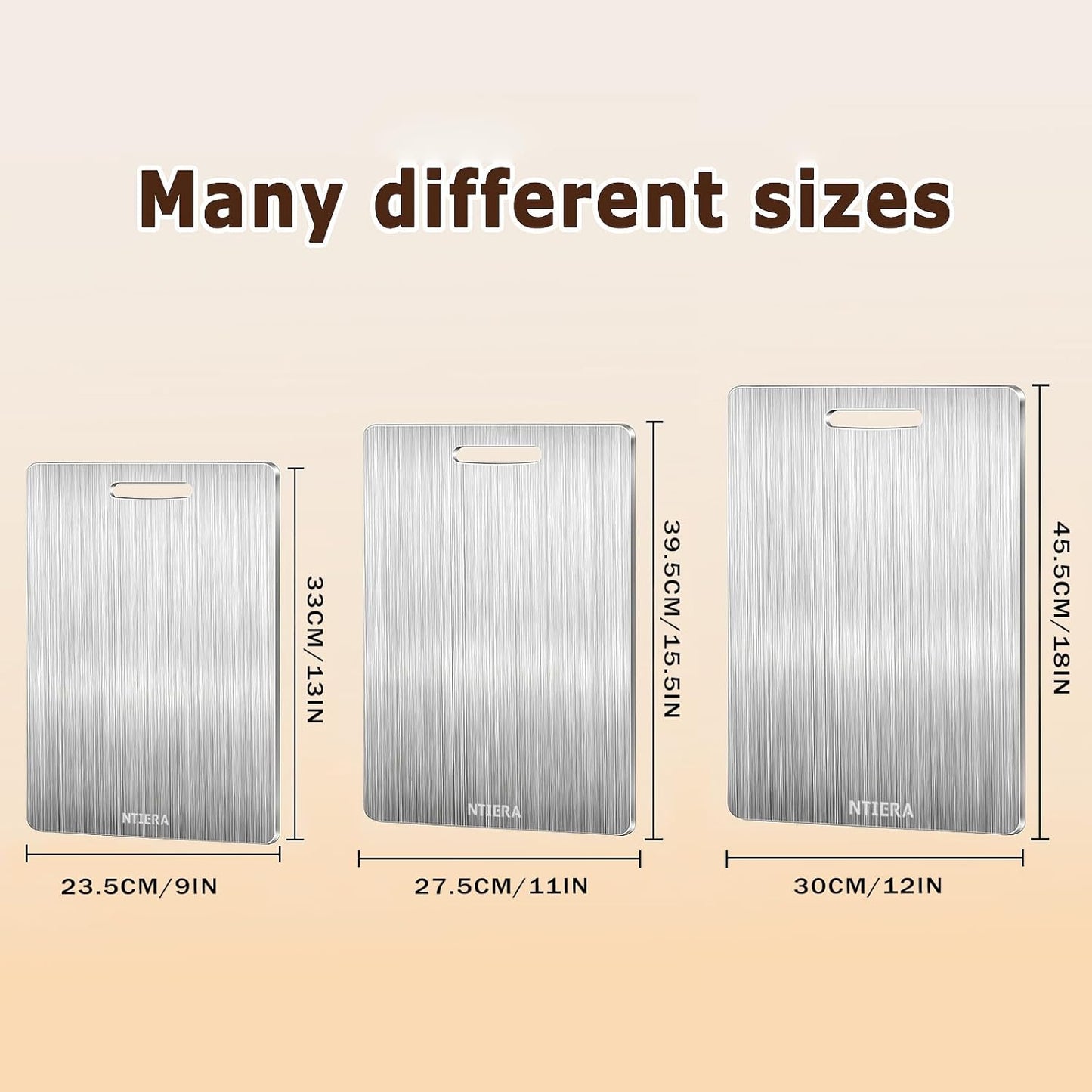 New Titanium Cutting Board - Stainless Steel Cutting Boards for kitchen,Double-Sided Food Grade Non Toxic Cutting Board,Chopping Boards Necessities for Home Outdoor Camping Meal Prep,Easy to Clean (S)