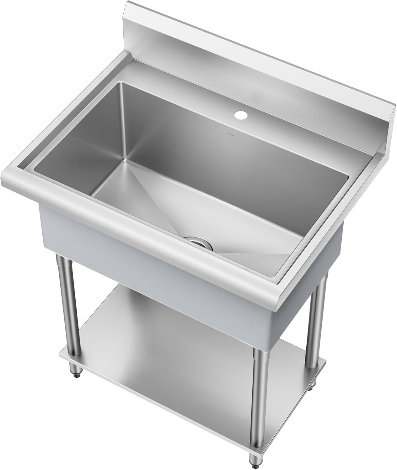 Kraus KHU100-32 Standart PRO 16 Gauge Undermount Single Bowl Stainless Steel Kitchen Sink, 32 Inch