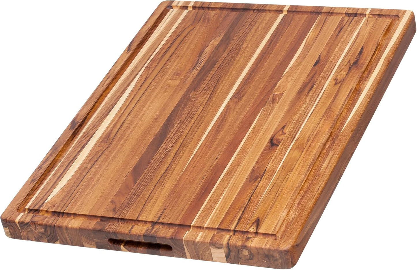 Teakhaus Cutting Board - Extra Large (XL) Wood Cutting Board with Grip Handles - Reversible Teak Edge Grain Wood - Knife Friendly - FSC Certified