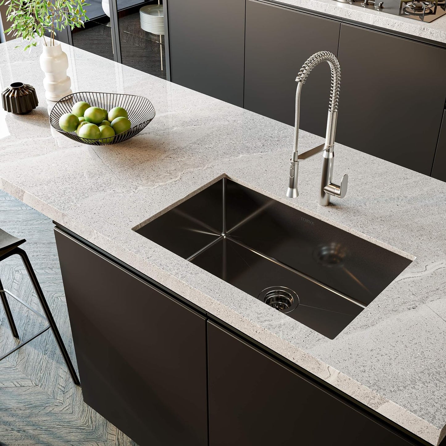TORVA 22-Inch Undermount Kitchen Sink, Premium 304 Stainless Steel Bar Sink - 10 Inches Deep Basin Single Bowl Sink