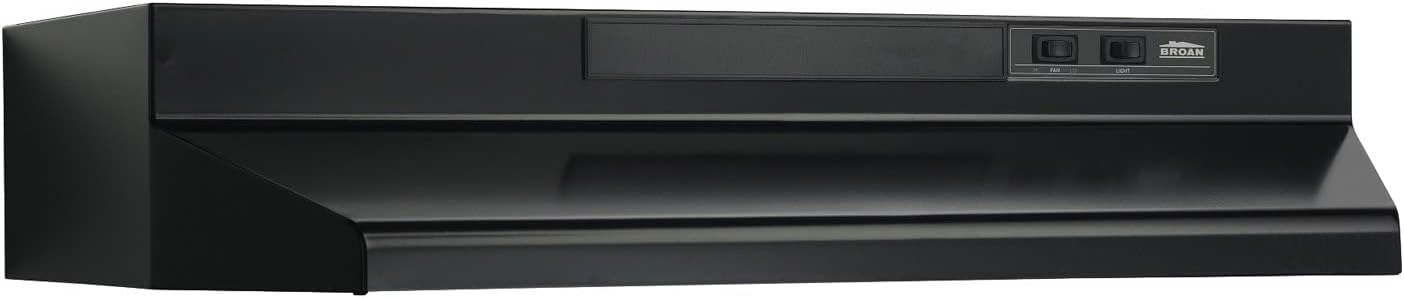 Broan-NuTone F4024SF Inch Fingerprint Resistant Convertible, 230 Max Blower CFM, 24", Stainless Finish with PrintGuard Under-Cabinet Range Hood