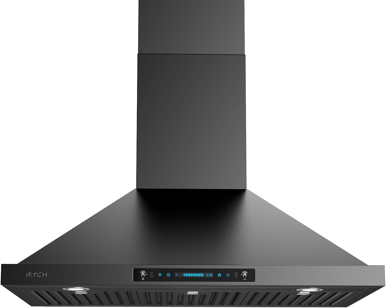 IKTCH 30-inch Wall Mount Range Hood 900 CFM Ducted/Ductless Convertible, Kitchen Chimney Vent Stainless Steel with Gesture Sensing & Touch Control Switch Panel, 2 Pcs Adjustable Lights(IKP02-30'')