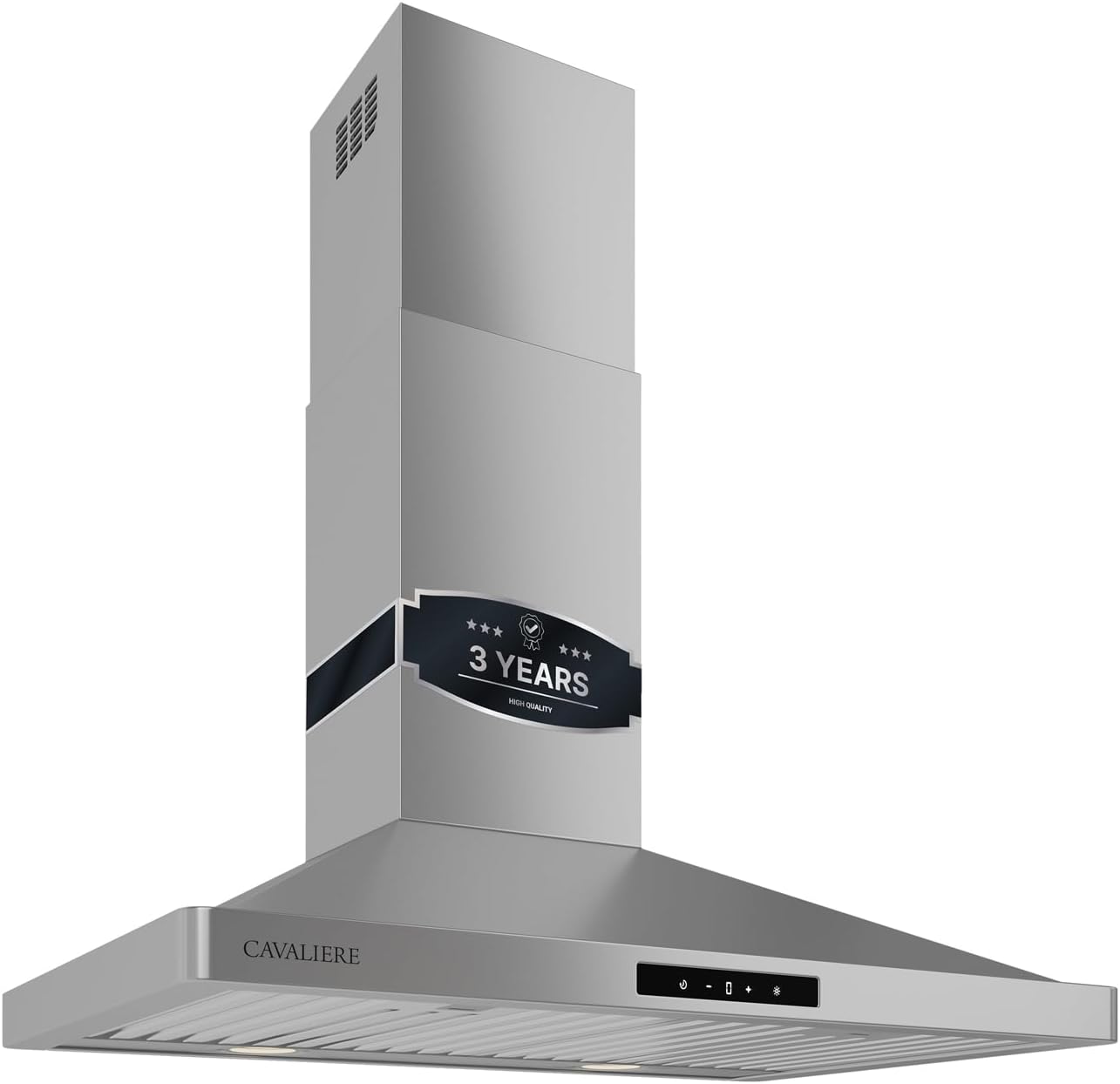 CAVALIERE Wall Mount Range Hood 30 Inch, 3-Year Warranty, Value-Focused 400 CFM, Enhanced Stainless Steel Kitchen Exhaust Fan, LED Light, Baffle Filter, 3 Speed Fan, Button Control