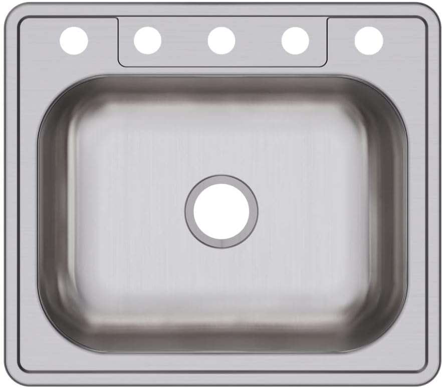 Elkay D11515 Dayton 15" Drop In Single Basin Stainless Steel Kitchen Sink - 1 Faucet Hole