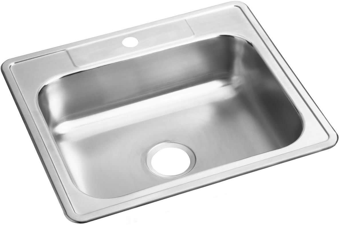 Elkay D11515 Dayton 15" Drop In Single Basin Stainless Steel Kitchen Sink - 1 Faucet Hole