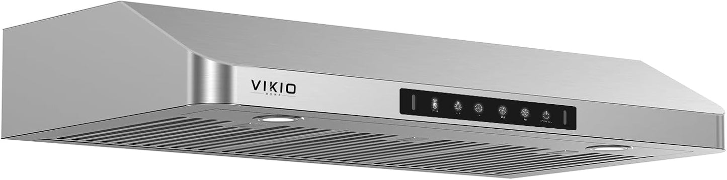 Range Hood 36 inch Under Cabinet, VIKIO HOME Hood Vents for Kitchen, Vent Hoods 36 inches with 980 CFM, 3 Speed Gesture Sensing, Teflon Coating, Non-stick and Easy to Clean, Black