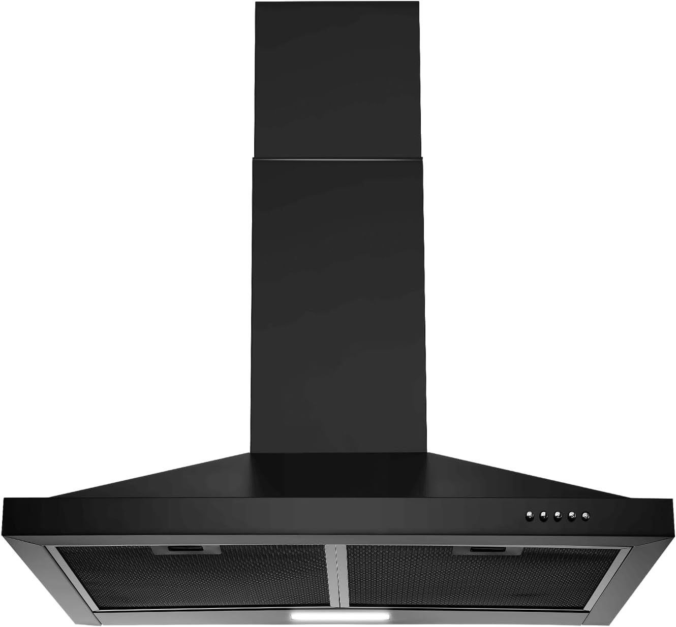 SNDOAS Black Range Hood 30 inch,Hood Vents for Kitchen with Ducted/Ductless Convertible,Vent Hoods 30 inch,Wall Mount Ductless Range Hood,Stainless Steel Kitchen Vent Hood with LED Light