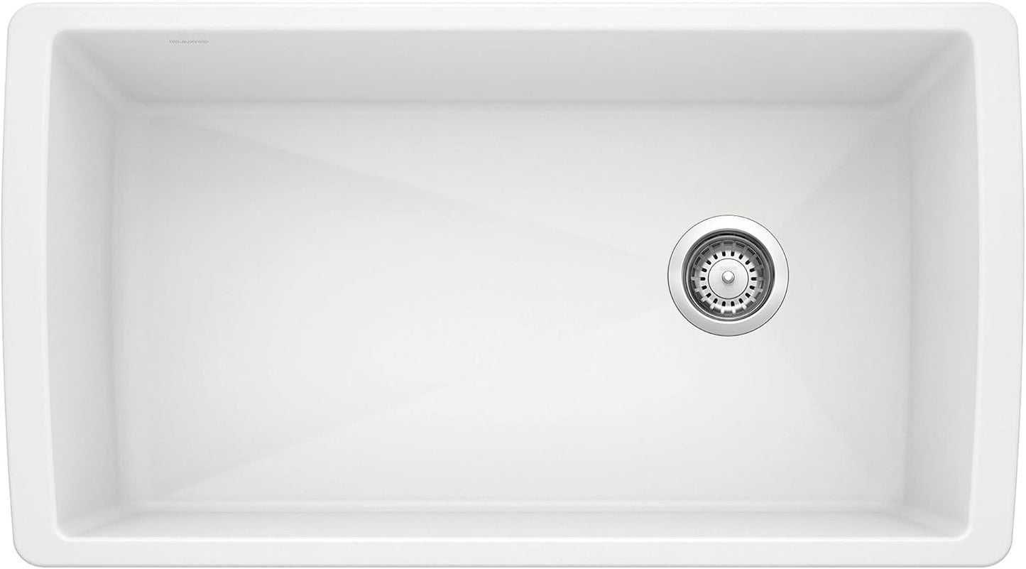 BLANCO, Trufle 441765 DIAMOND SILGRANIT Super Single Undermount Kitchen Sink, 33.5" X 18.5"