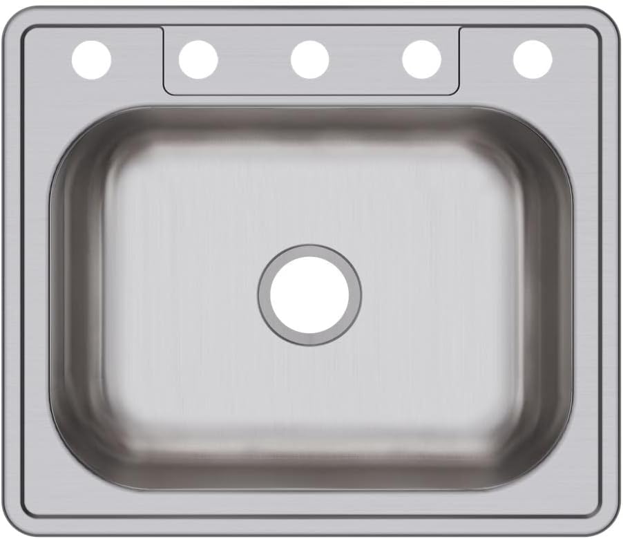 Elkay D11515 Dayton 15" Drop In Single Basin Stainless Steel Kitchen Sink - 1 Faucet Hole