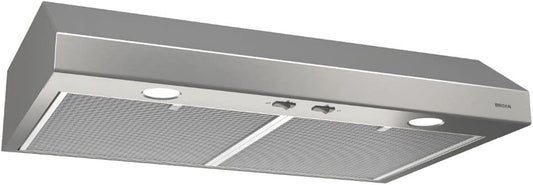 Broan-NuTone BCSD130SS Glacier Range Hood with Light, Exhaust Fan for Under Cabinet, Stainless Steel, 30-inch, 300 Max Blower CFM
