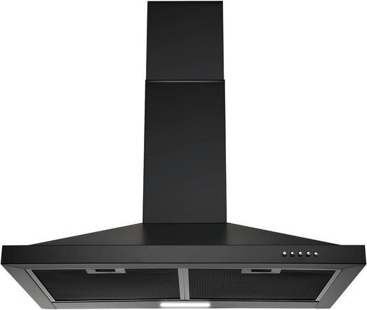 SNDOAS Black Range Hood 30 inch,Hood Vents for Kitchen with Ducted/Ductless Convertible,Vent Hoods 30 inch,Wall Mount Ductless Range Hood,Stainless Steel Kitchen Vent Hood with LED Light