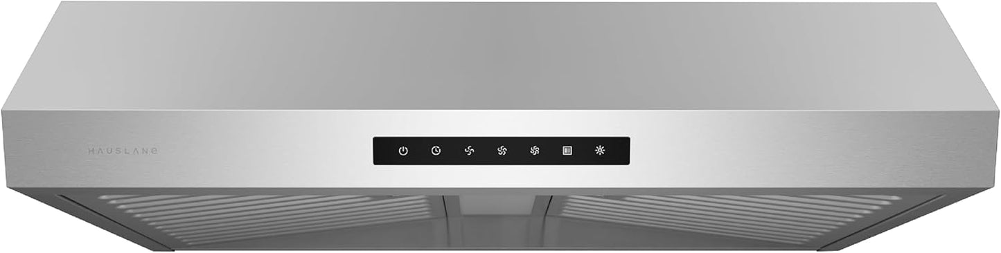 Hauslane Range Hood Under Cabinet 30 Inch, Hood Vent for Kitchen | Quiet Vent Hood, Energy Saving LED, Stainless Steel Ducted or Ductless Hood Ranges, Recirculating Operation UC-B018