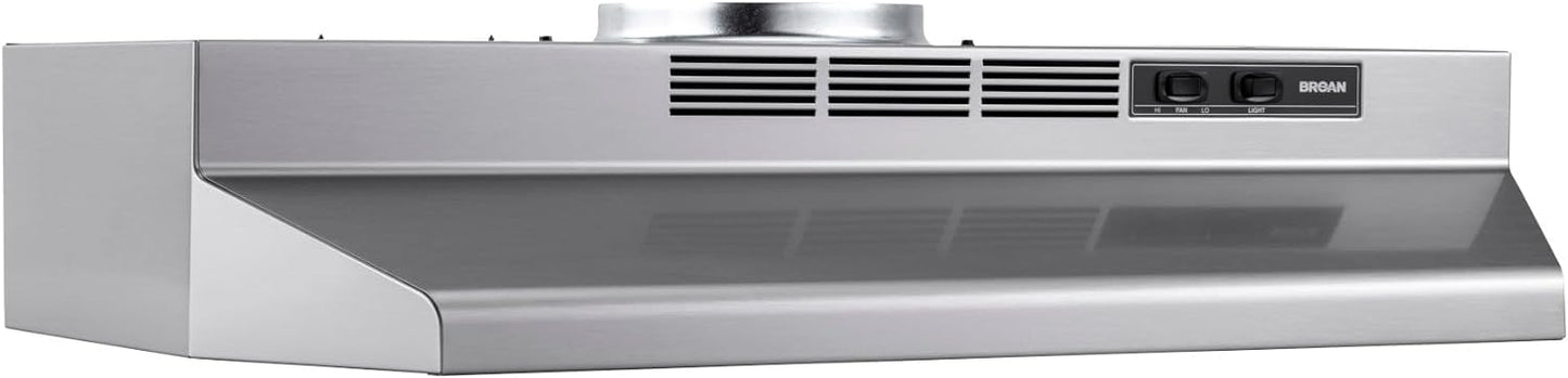 Broan-NuTone F403623 Exhaust Fan for Under Cabinet Two-Speed Four-Way Range Hood, 36-Inch, Black