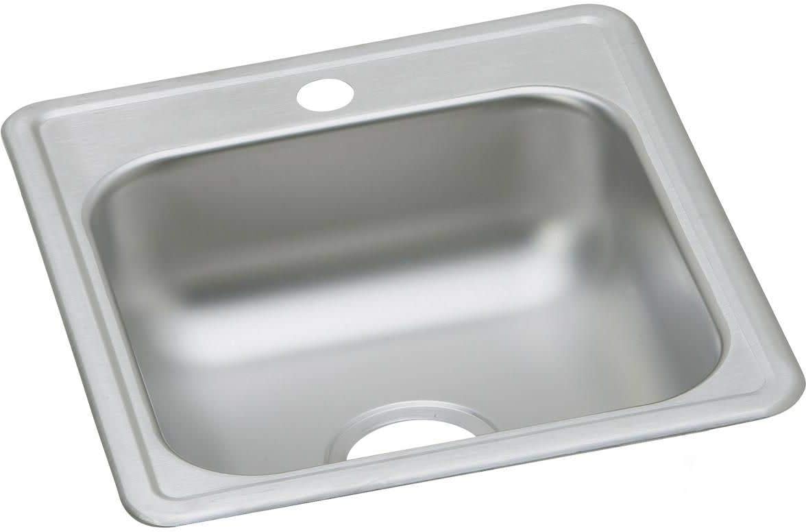 Elkay D11515 Dayton 15" Drop In Single Basin Stainless Steel Kitchen Sink - 1 Faucet Hole