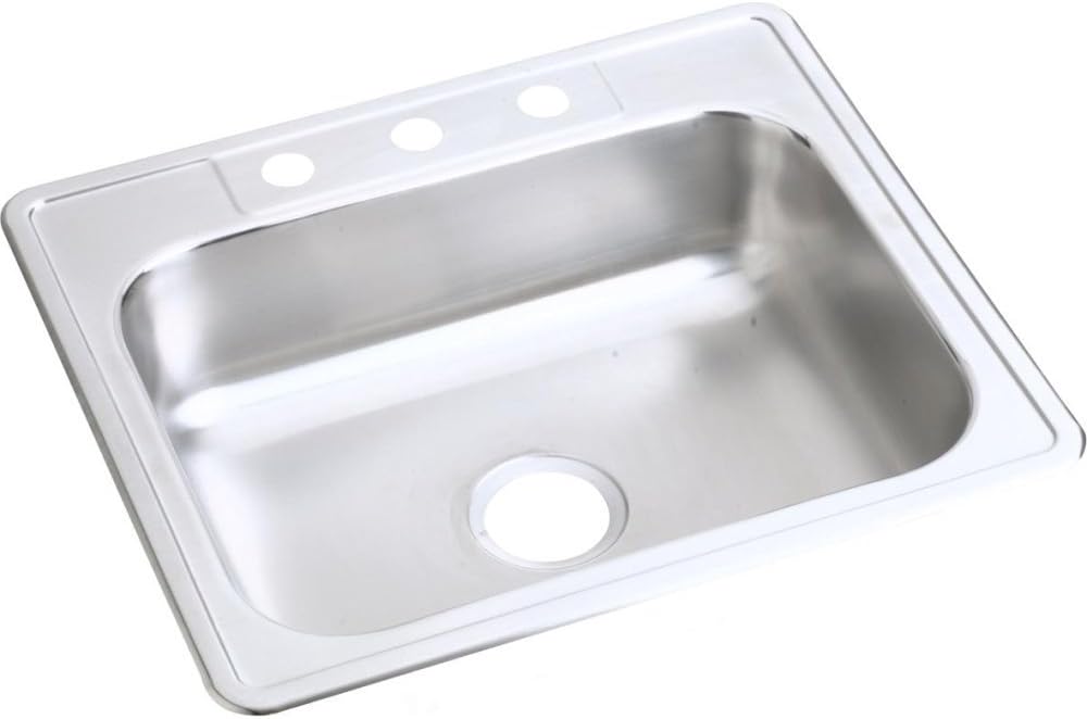 Elkay D11515 Dayton 15" Drop In Single Basin Stainless Steel Kitchen Sink - 1 Faucet Hole