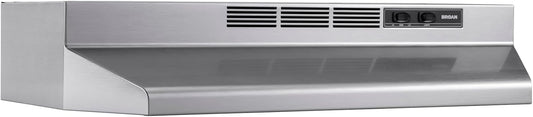Broan-NuTone 4124SF Inch, 24", Stainless PrintGuard Fingerprint Resistant Ductless Under-Cabinet Range Hood, Stainless Steel Finish