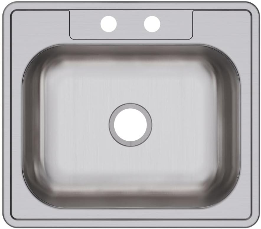 Elkay D11515 Dayton 15" Drop In Single Basin Stainless Steel Kitchen Sink - 1 Faucet Hole