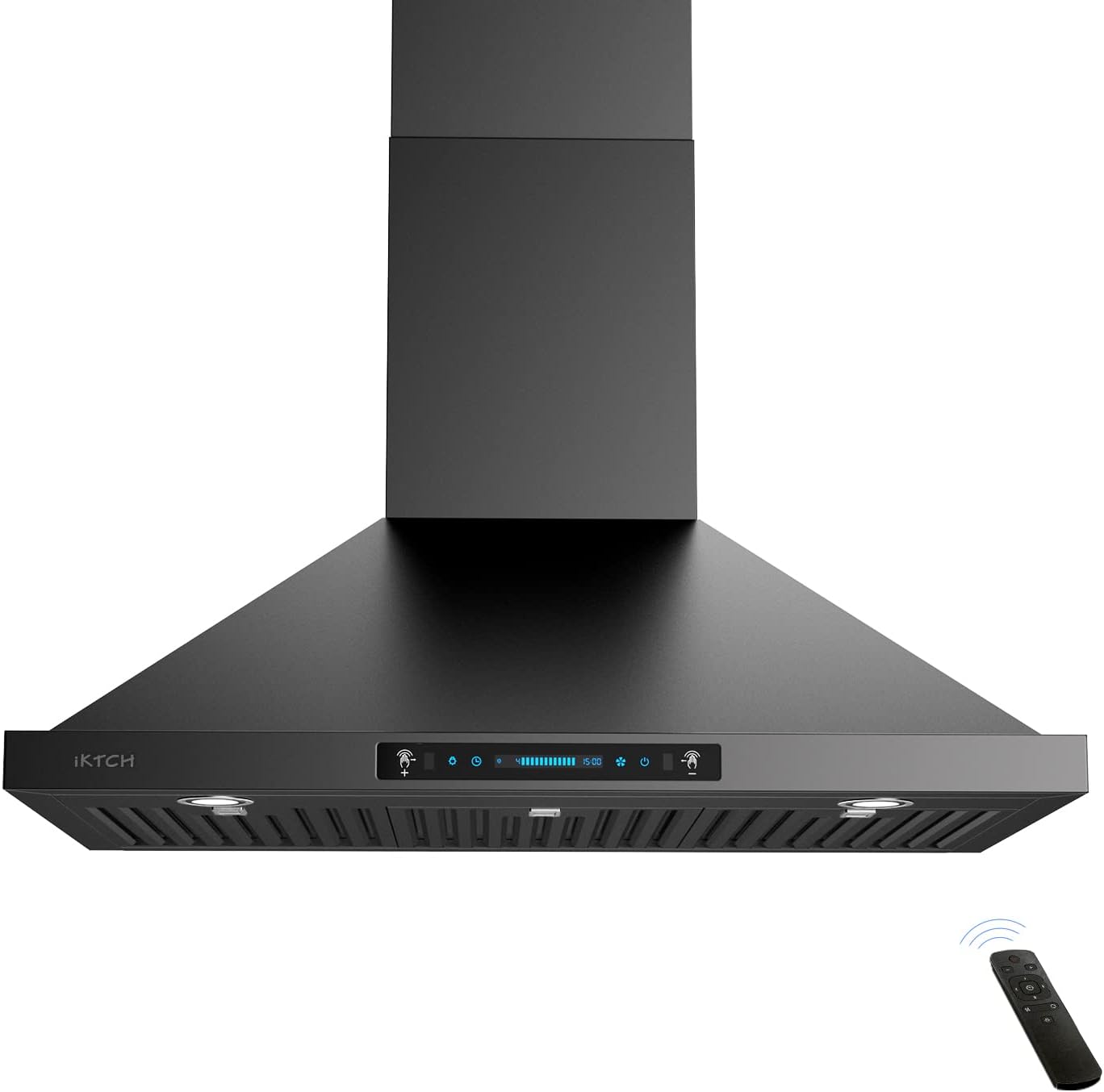 IKTCH 30-inch Wall Mount Range Hood 900 CFM Ducted/Ductless Convertible, Kitchen Chimney Vent Stainless Steel with Gesture Sensing & Touch Control Switch Panel, 2 Pcs Adjustable Lights(IKP02-30'')