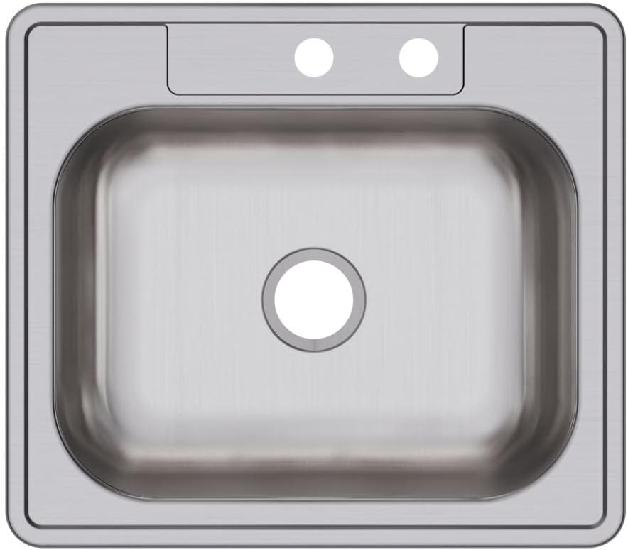 Elkay D11515 Dayton 15" Drop In Single Basin Stainless Steel Kitchen Sink - 1 Faucet Hole