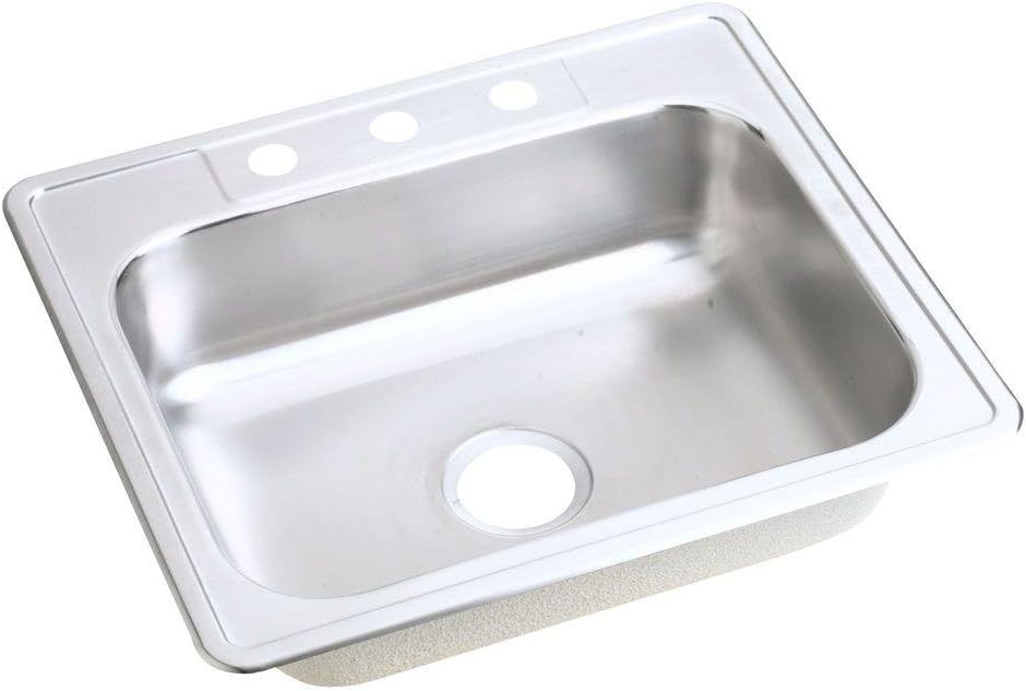 Elkay D11515 Dayton 15" Drop In Single Basin Stainless Steel Kitchen Sink - 1 Faucet Hole