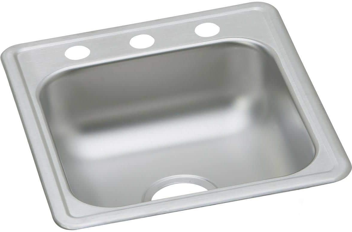 Elkay D11515 Dayton 15" Drop In Single Basin Stainless Steel Kitchen Sink - 1 Faucet Hole
