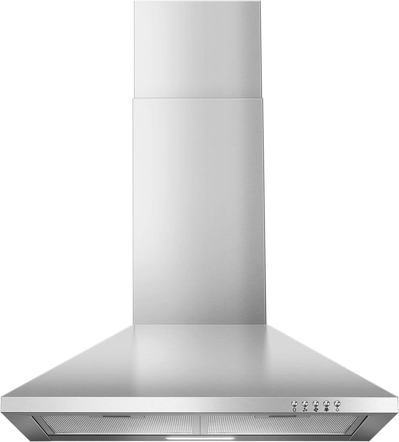SNDOAS Range Hood 30 inch,Wall Mount Range Hood in Stainless Steel With Ducted/Ductless Convertible,Stove Vent Hood with Aluminum Filters,3 Speed Exhaust Fan,LED Light,Button Control