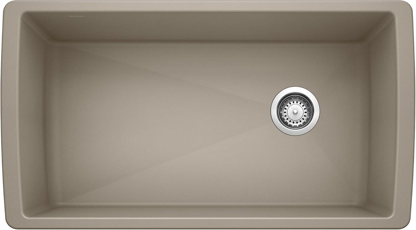 BLANCO, Trufle 441765 DIAMOND SILGRANIT Super Single Undermount Kitchen Sink, 33.5" X 18.5"