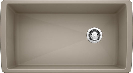 BLANCO, Trufle 441765 DIAMOND SILGRANIT Super Single Undermount Kitchen Sink, 33.5" X 18.5"