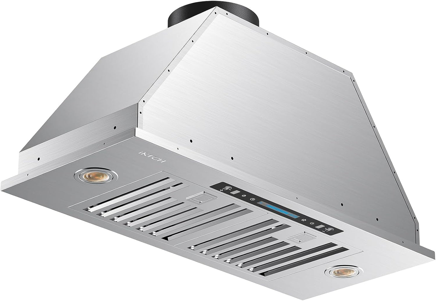 IKTCH 30 inch Built-in/Insert Range Hood 900 CFM, Ducted/Ductless Convertible Duct, Stainless Steel Kitchen Vent Hood with 4 Speed Gesture Sensing&Touch Control Panel(IKB01-30)