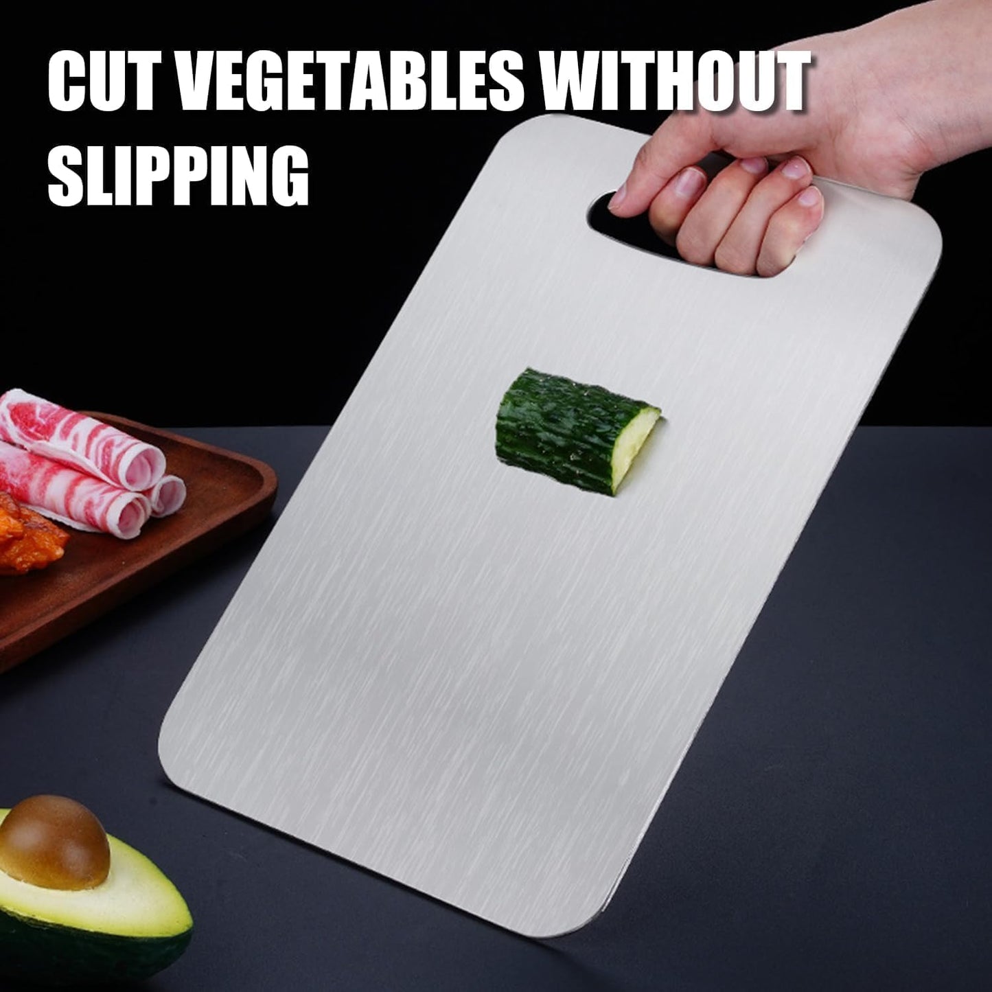 Titanium Cutting Board - 2025 New Upgrade 100% Pure Titanium Cutting Boards for Kitchen Double Sided Non Toxic Titanware Cutting Board,Hygiene Durable Dishwasher Safe Chopping Board (12"L x 9"W)