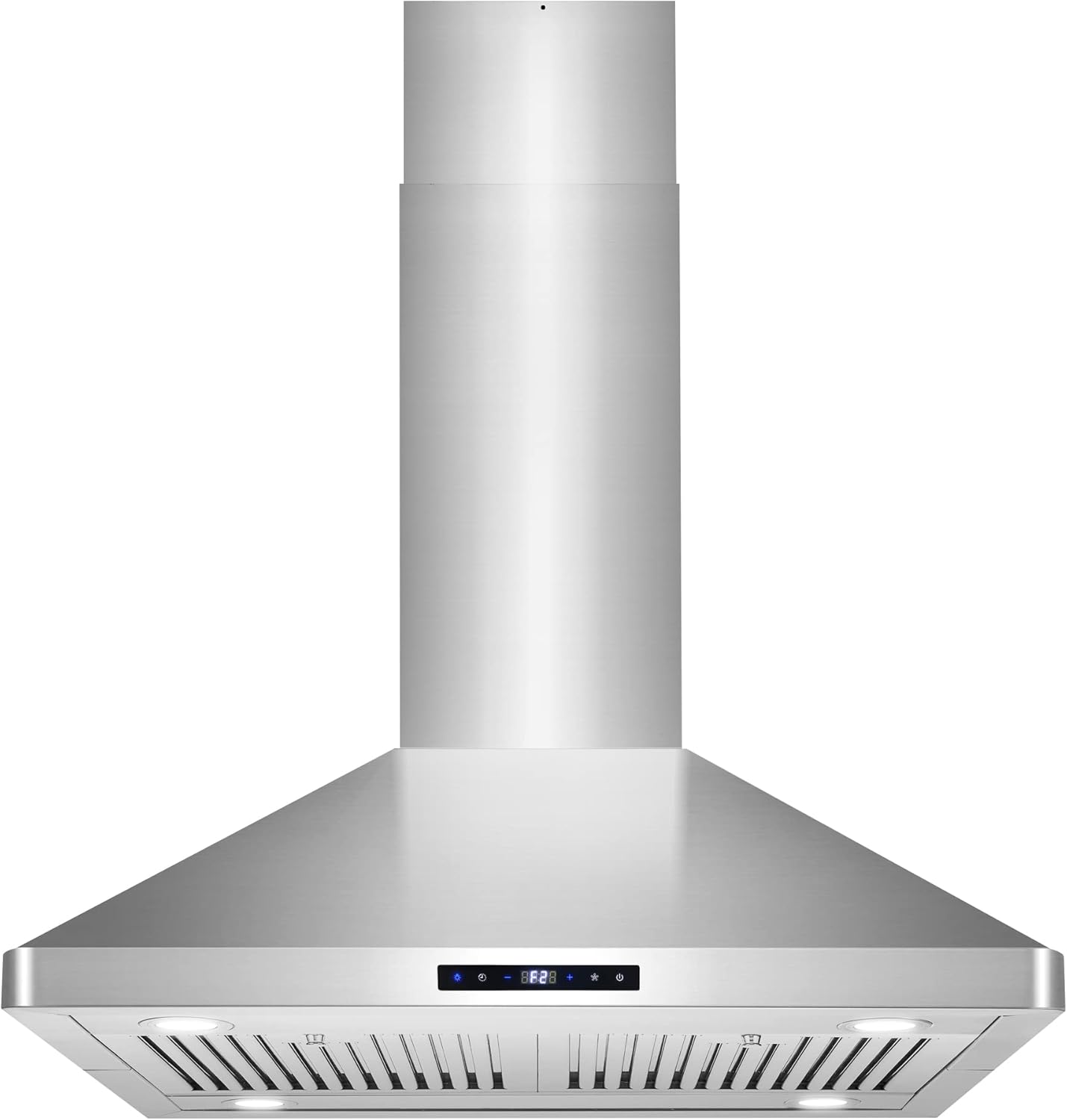 COSMO COS-63ISS75 30 in. Lumin Collection 380 CFM Ducted Island Range Hood, Soft Touch Controls, LED Lights, Stainless Steel