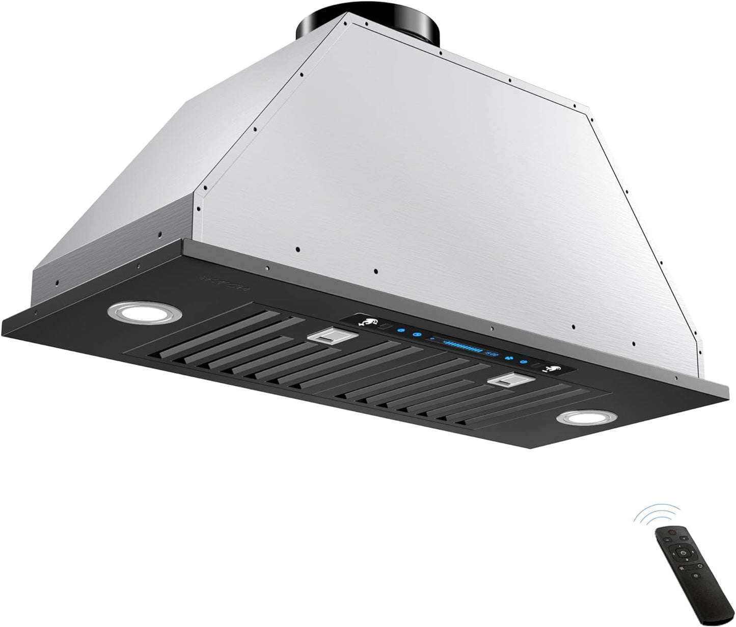 IKTCH 30 inch Built-in/Insert Range Hood 900 CFM, Ducted/Ductless Convertible Duct, Stainless Steel Kitchen Vent Hood with 4 Speed Gesture Sensing&Touch Control Panel(IKB01-30)