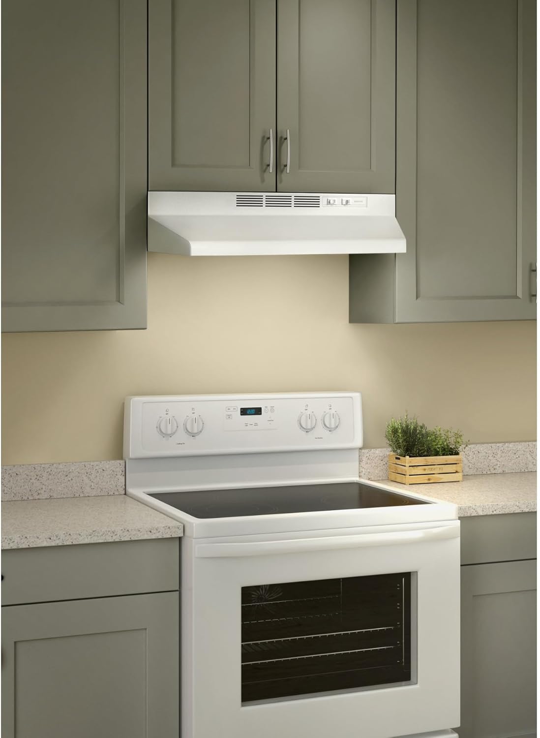 Broan-NuTone 413001 Non-Ducted Ductless Range Hood with Lights Exhaust Fan for Under Cabinet, 30-Inch, White