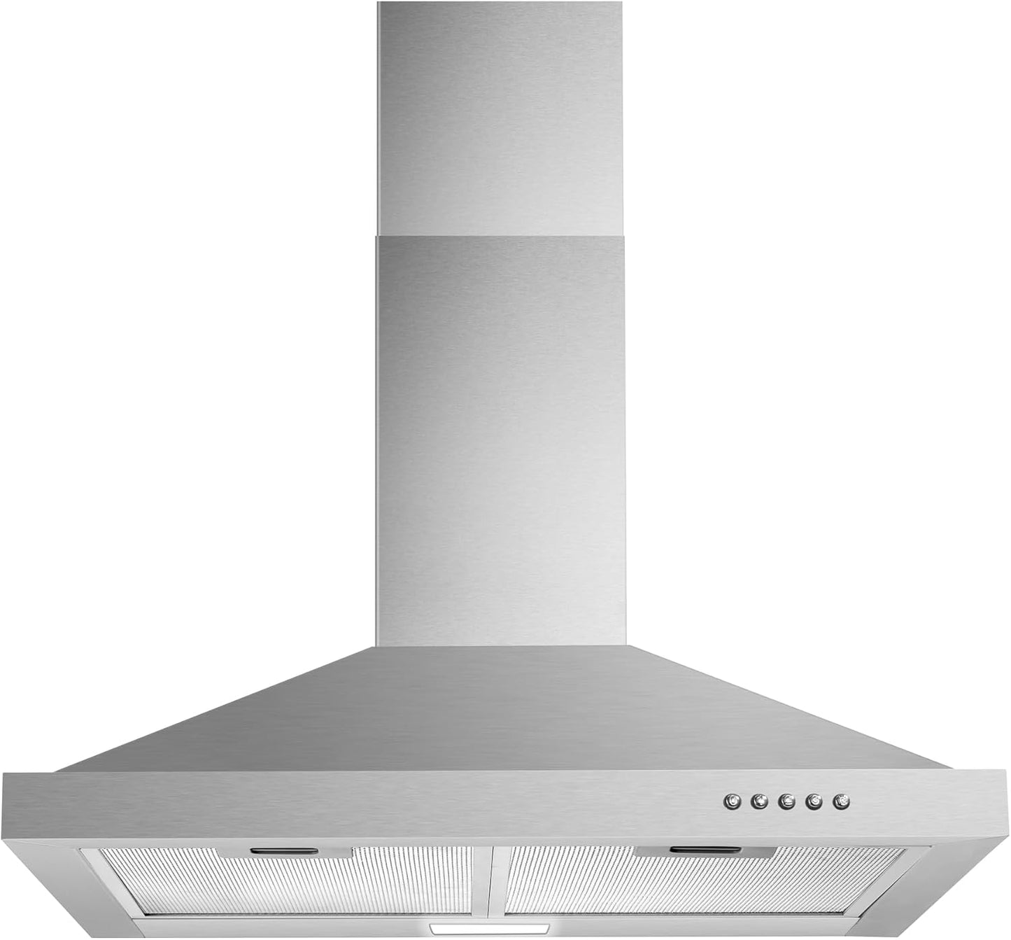 Range Hood, Range Hoods 30 inch Stainless Steel, 450 CFM Kitchen Hood with LED Light Baffle Filters, 3 Speed Exhaust Fan Vent Hood