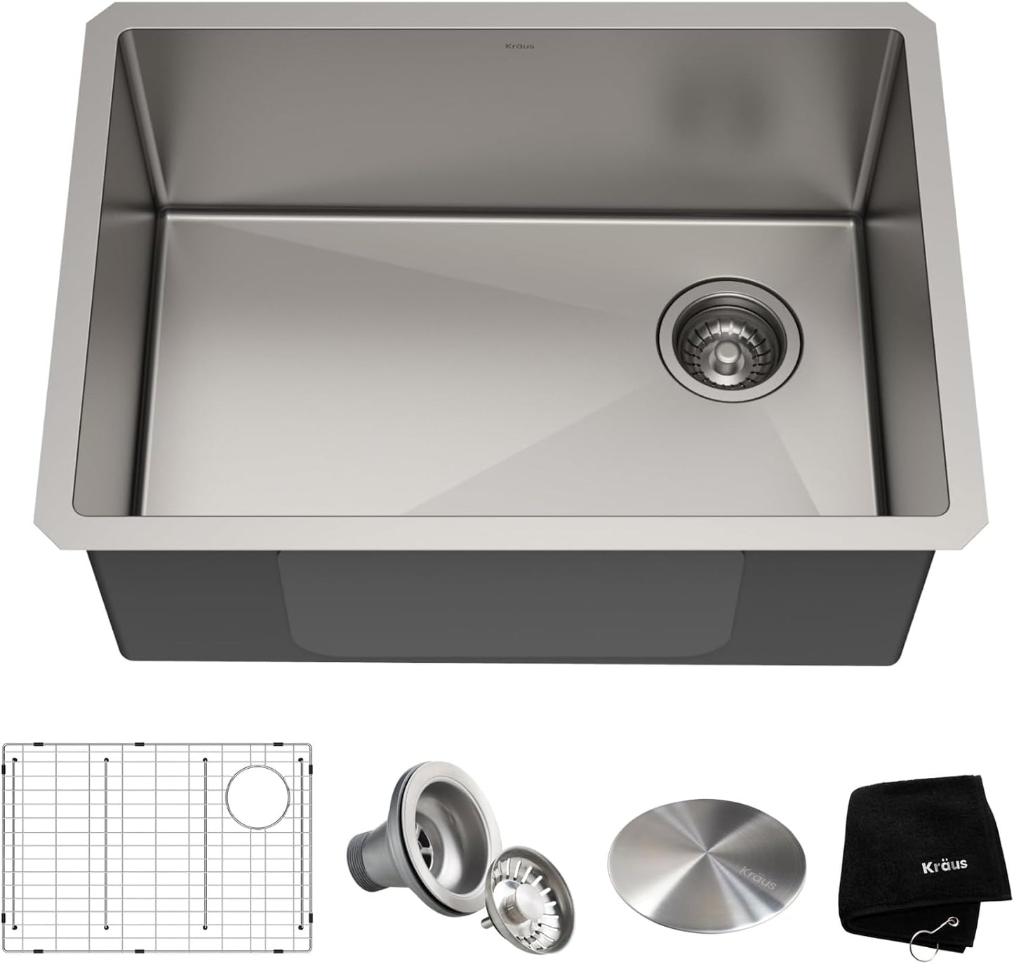 KRAUS Standart Pro 30 -inch Undermount Single Bowl 16 Gauge Stainless Steel Kitchen Sink, KHU100-30