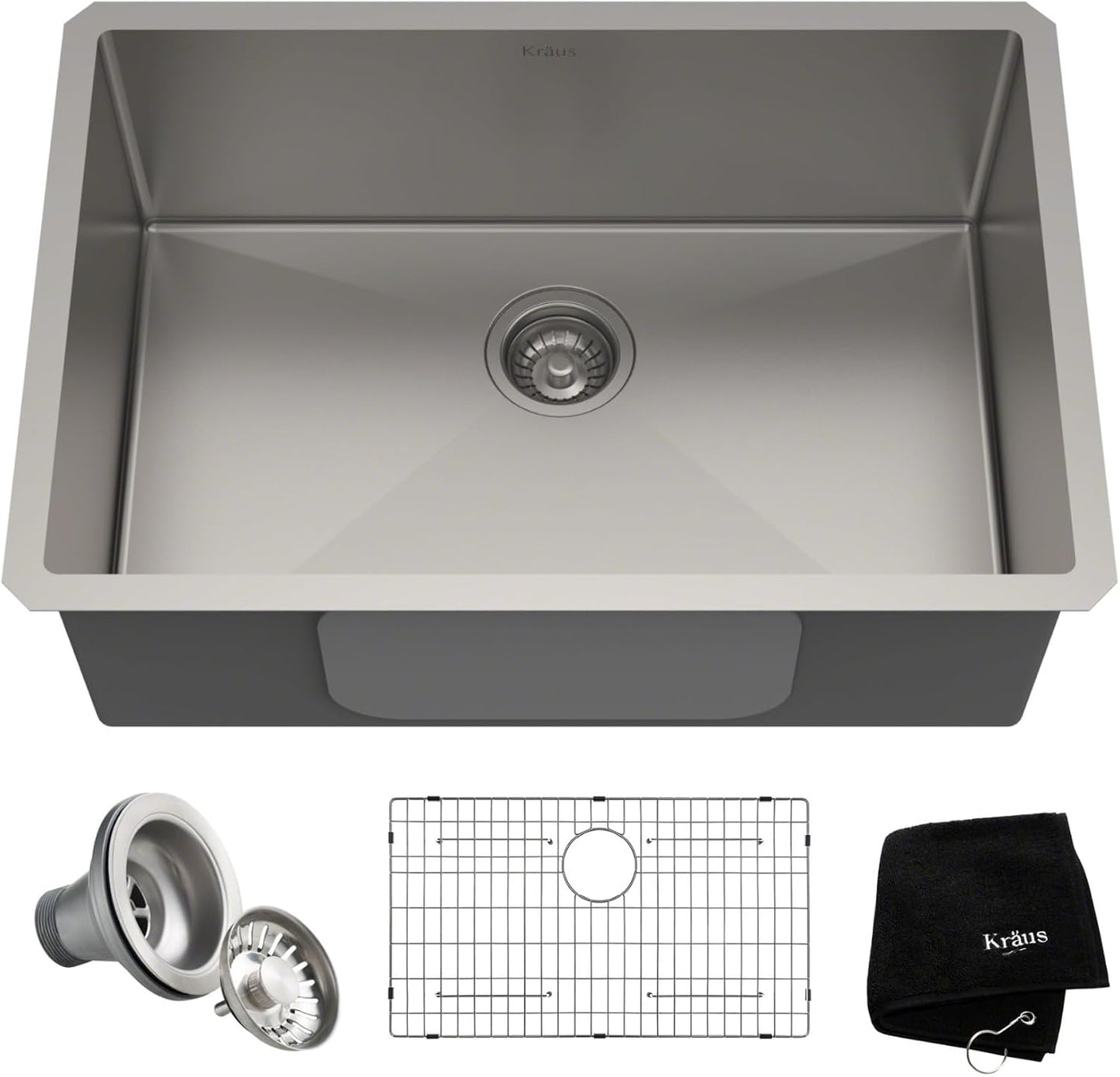 KRAUS Standart Pro 30 -inch Undermount Single Bowl 16 Gauge Stainless Steel Kitchen Sink, KHU100-30