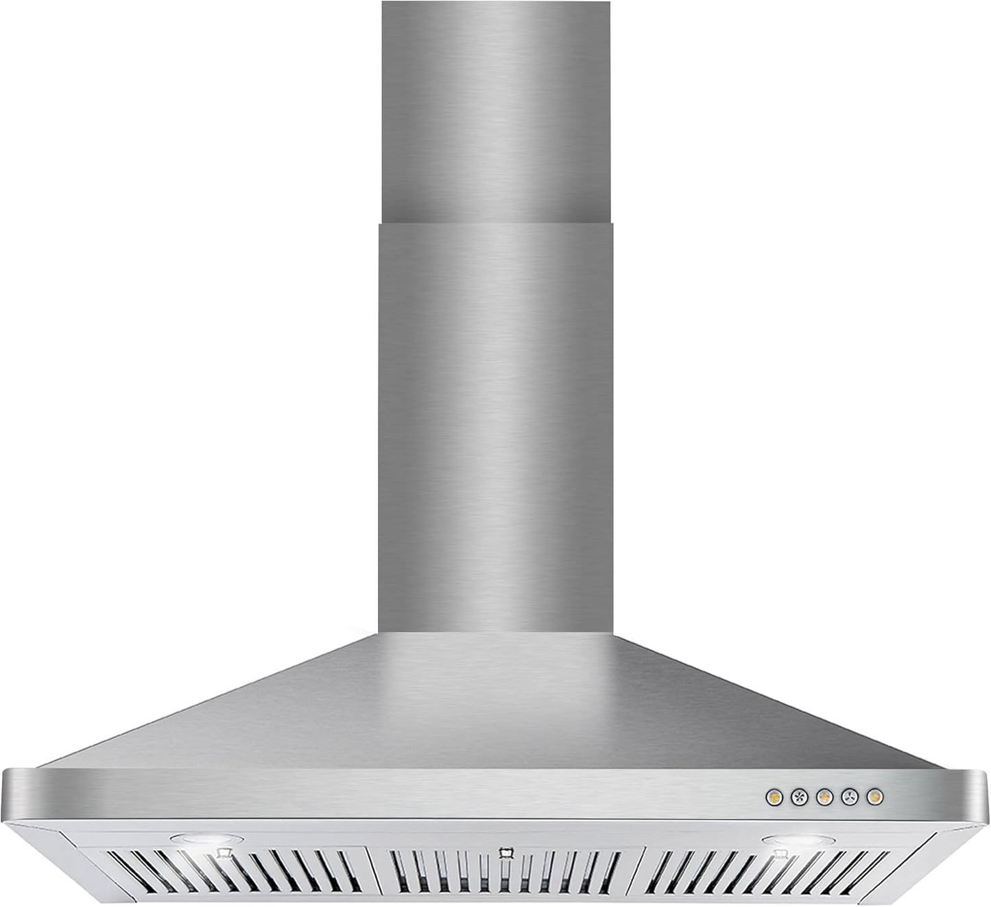 COSMO COS-63190 36 in. Vista Collection 380 CFM Ducted Wall Mount Range Hood, Button Controls, LED Lights, Stainless Steel