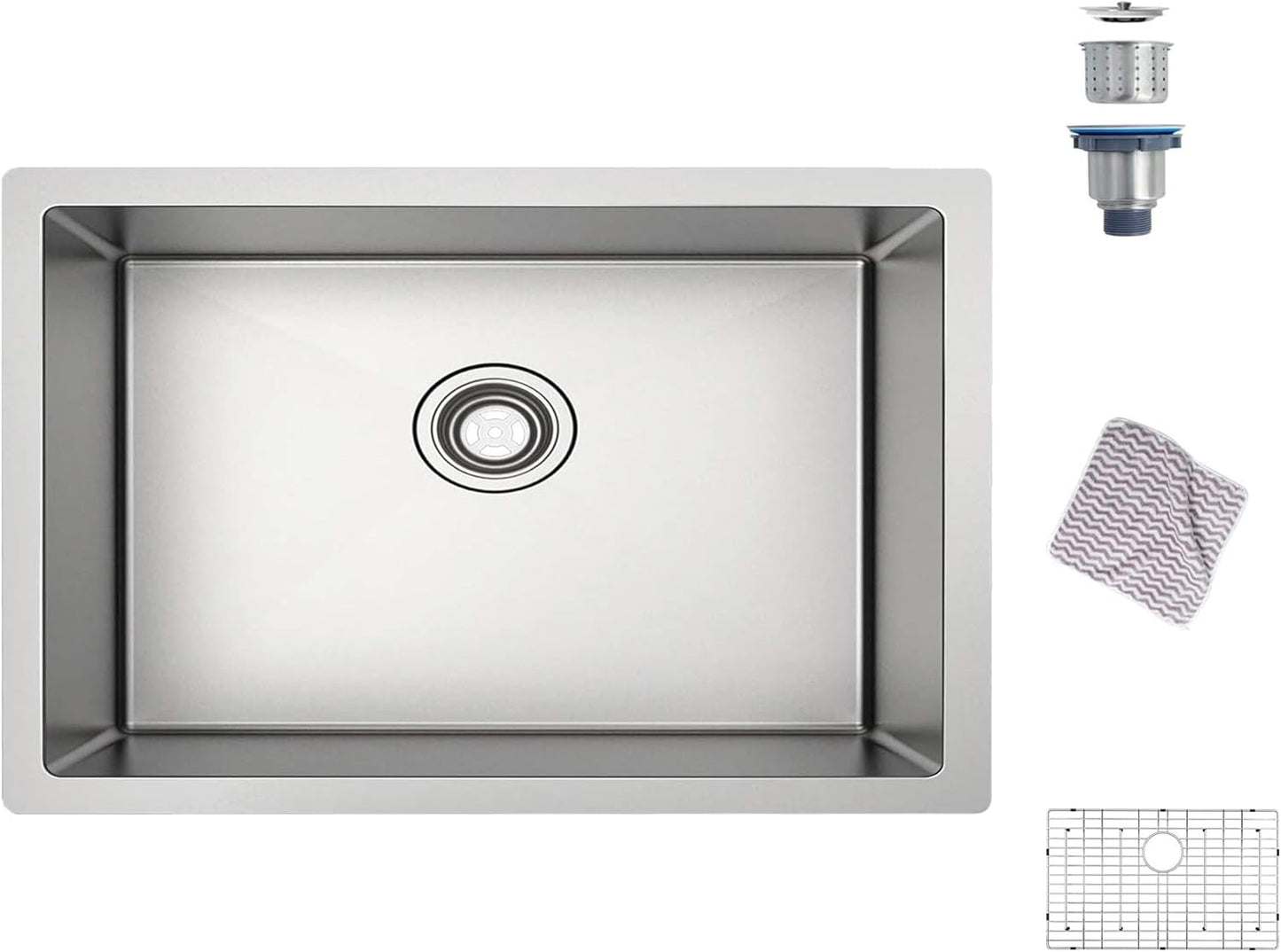 TORVA 15 x 17 Inch Undermount Kitchen Sink, Premium 304 Stainless Steel Bar Sink - 9 Inches Deep Basin Single Bowl Sink