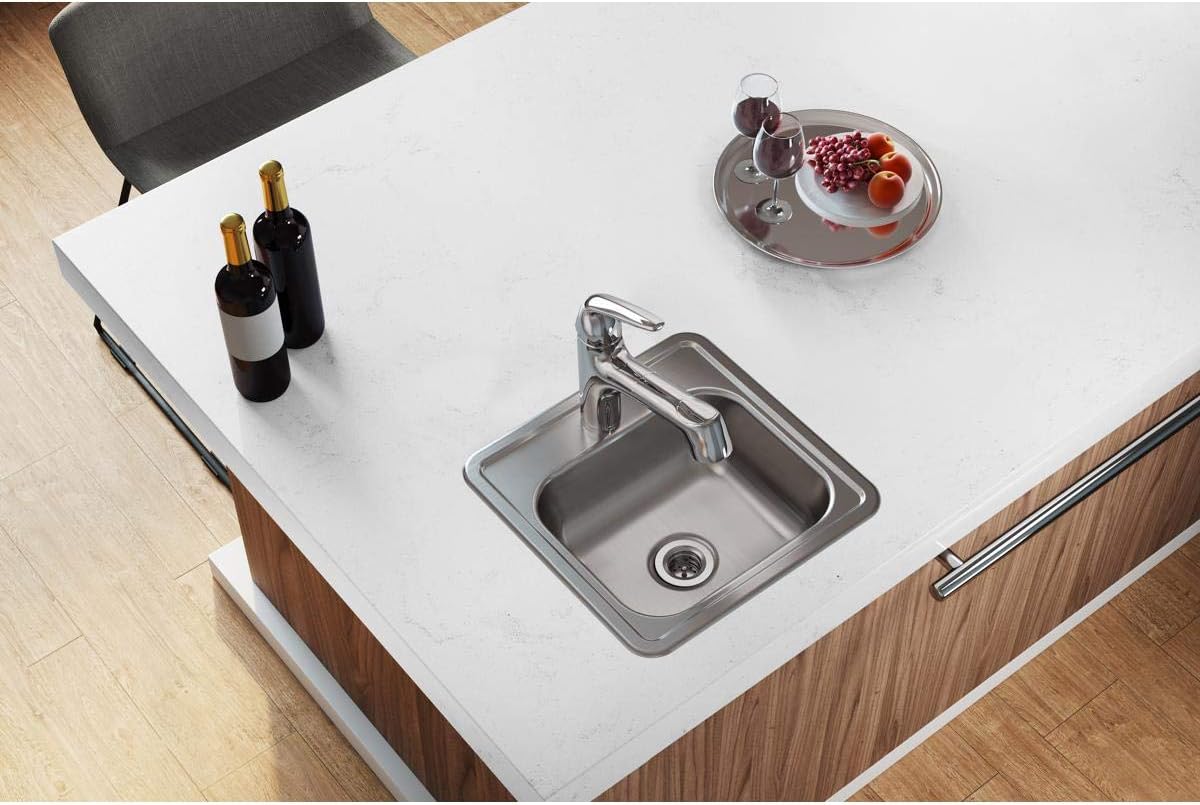 Elkay D11515 Dayton 15" Drop In Single Basin Stainless Steel Kitchen Sink - 1 Faucet Hole