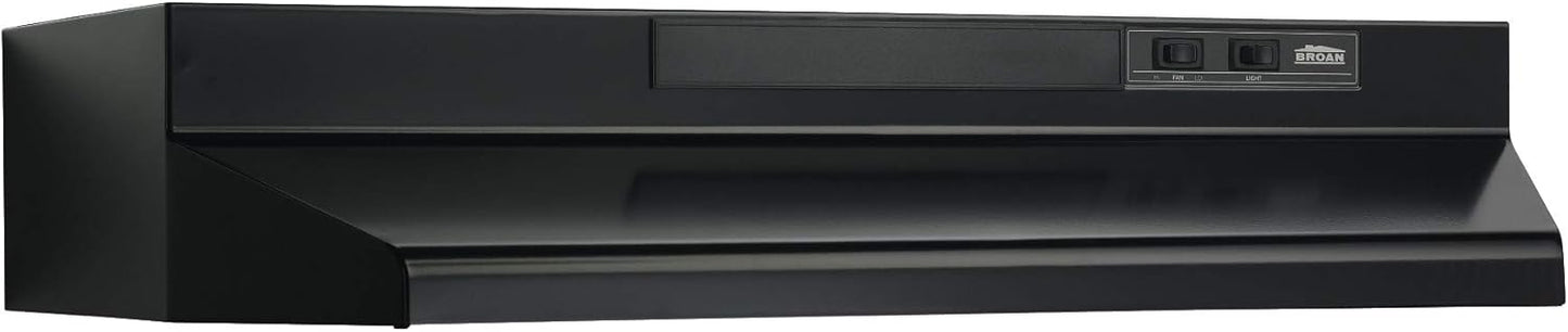 Broan-NuTone F4024SF Inch Fingerprint Resistant Convertible, 230 Max Blower CFM, 24", Stainless Finish with PrintGuard Under-Cabinet Range Hood