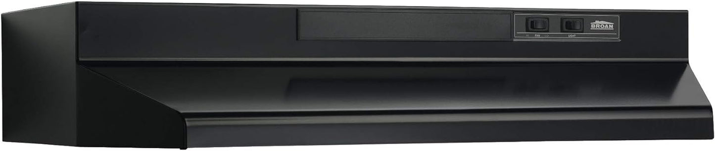 Broan-NuTone F403623 Exhaust Fan for Under Cabinet Two-Speed Four-Way Range Hood, 36-Inch, Black