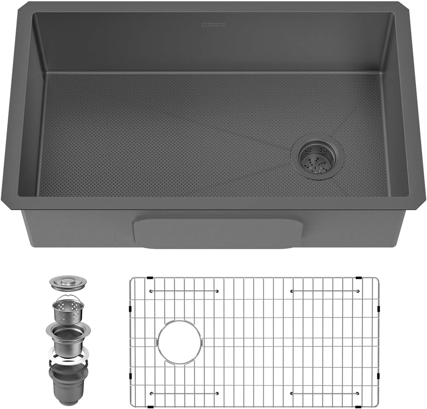32 Inch Undermount Kitchen Sink, 304 Stainless Steel with Nano Coating, Single Bowl, Modern Design for Workstation, RV, Prep Kitchen & Bar, Drain Assembly Included, 32x19 Inch (Silver)