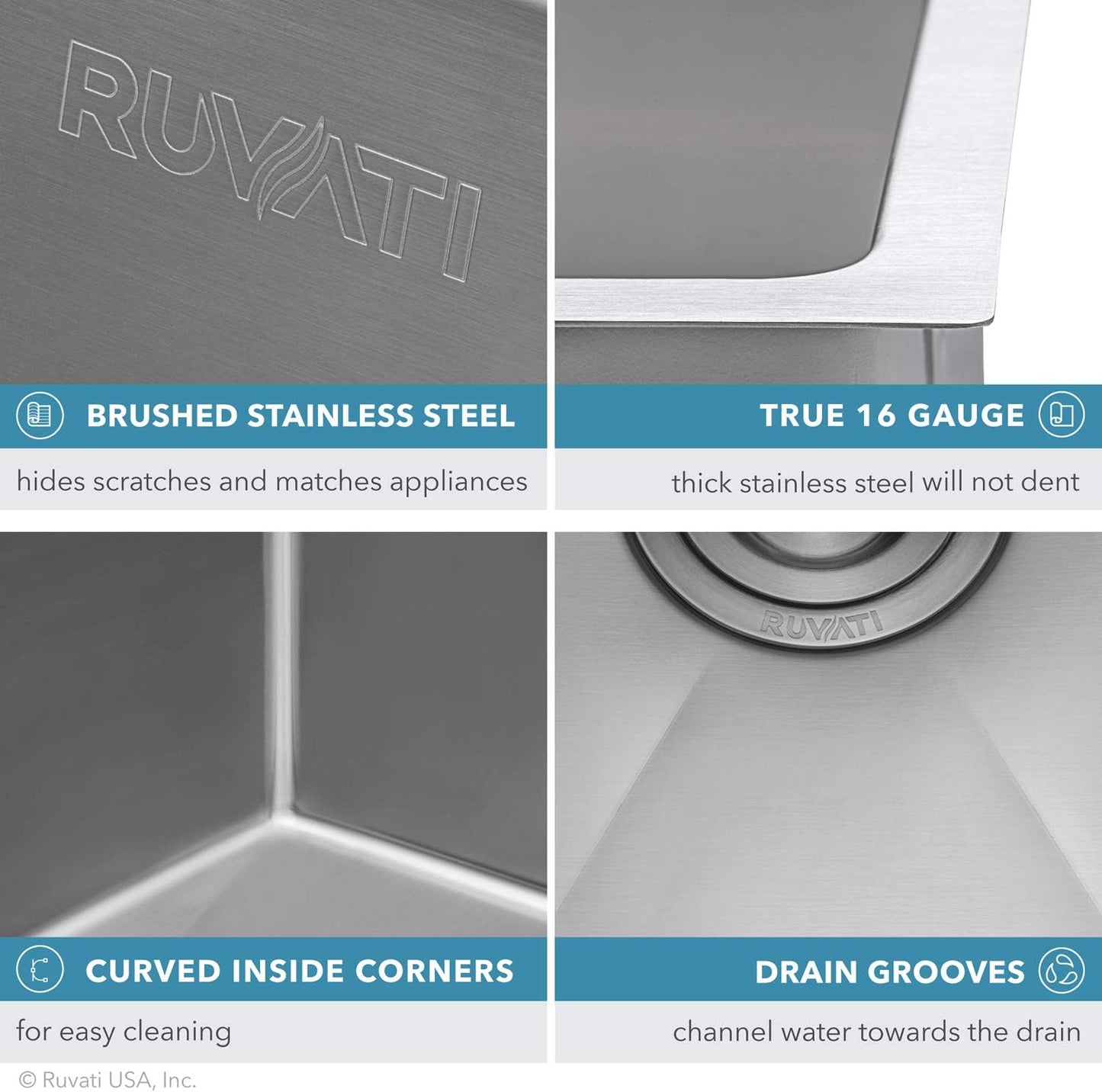 Ruvati 36-inch Low-Divide Undermount kitchen Sink - 60/40 Double Bowl kitchen Sink - 16 Gauge Stainless Steel Kitchen Sink with Brushed Finish, Easy-to-Clean, Undermount Sink - RVH7417
