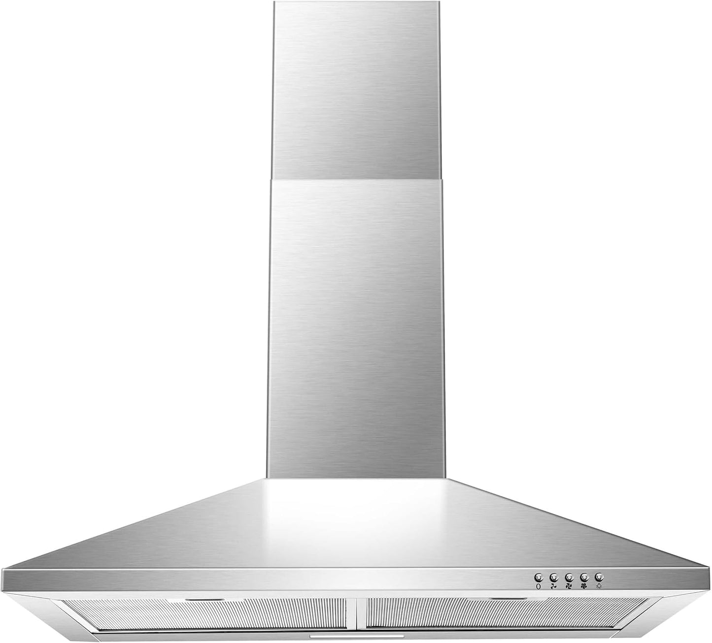 SNDOAS Range Hood 30 inch,Wall Mount Range Hood in Stainless Steel With Ducted/Ductless Convertible,Stove Vent Hood with Aluminum Filters,3 Speed Exhaust Fan,LED Light,Button Control
